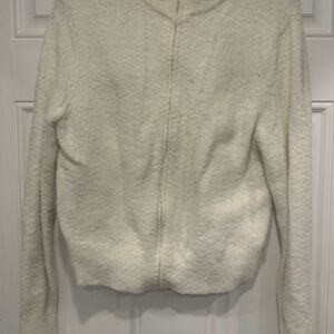 Girls Zip up Sweater Off-White Teddy Jacket Size XXL